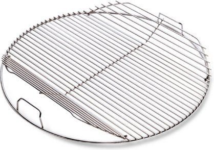 Weber Klappbarer Grillrost aus Edelstahl für Holzkohlegrills, Durchmesser: 47 cm, silberfarben - Bild 1
