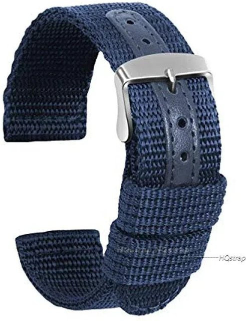HQstrap Uhrenarmband Nylon-Canvas, Textil, blau, Unisex, 18mm - Bild 1