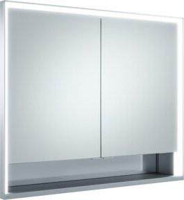 Keuco Royal Lumos Spiegelschrank für 2-türige Schränke mit Wandeinbau, Silber und Weiß, B: 90 cm, H: 73 cm, T: 16 cm - Bild 1
