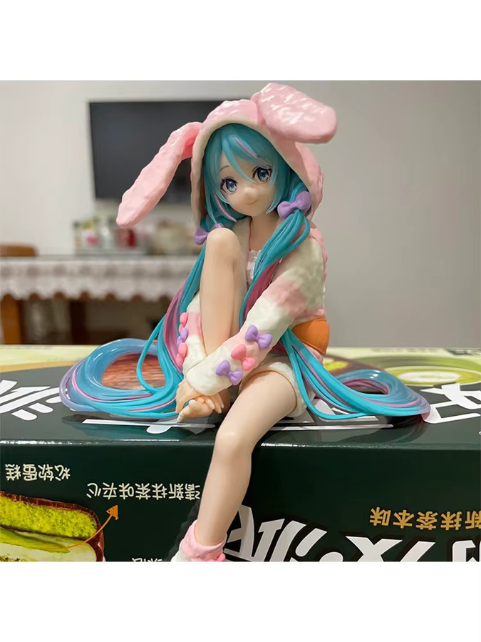 Bandai Hatsune Miku Noodle Stopper Figur, Hasenohren-Pyjama, 14cm - Bild 4