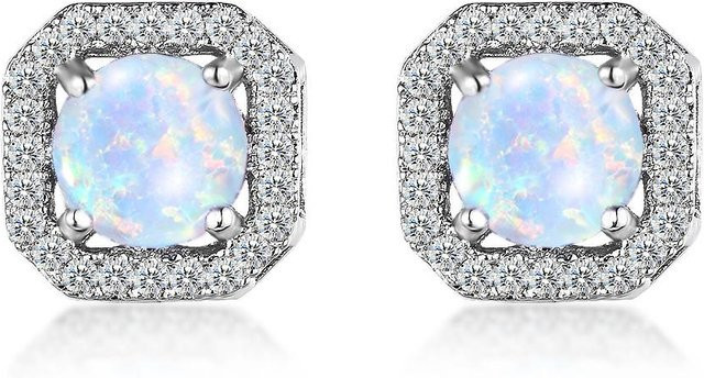 YIRAN Jewelry Ohrringe, Zirkonia, Weiß, Kupfer, Damen - Bild 1