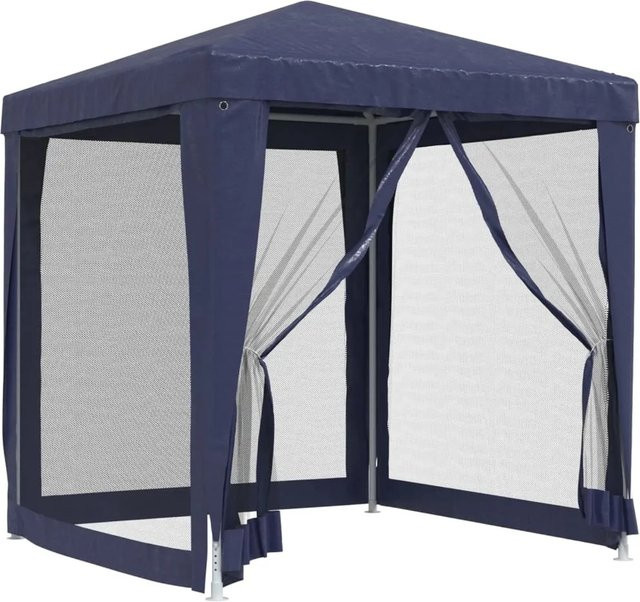 vidaXL Partyzelt aus HDPE in Blau mit 4 Mesh-Seitenwänden, B/T/H: 200 x 200 x 240 cm - Bild 1