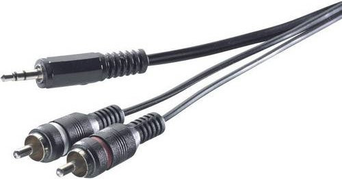 SpeaKa Professional SP-1300904 Audio Anschlusskabel mit 2x Cinch und 1x 3,5 mm Klinkenstecker, Grau, 5,00 m - Bild 1