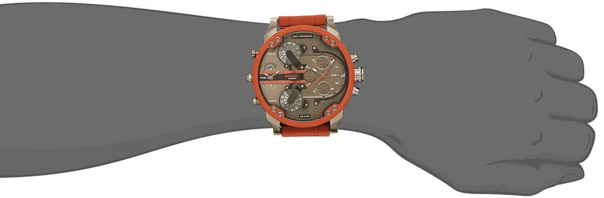 Diesel Herrenarmbanduhr DZ7370 in Grau mit Kunststoffarmband und rundem Gehäuse - Bild 1