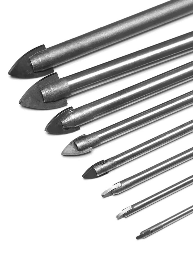 Binoax 7er Set Hartmetall-Bohrer für Keramik, Fliesen, Marmor und Spiegelglas in Silber - Bild 2
