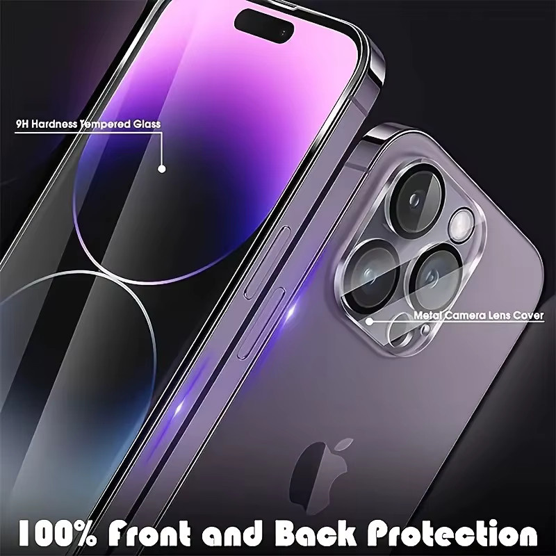 ZMZE Set aus 3 Displayschutzfolien aus gehärtetem Glas und 3 Kameraobjektivschutzfolien für iPhone 11 bis iPhone 17 Pro Max, transparent - Bild 2