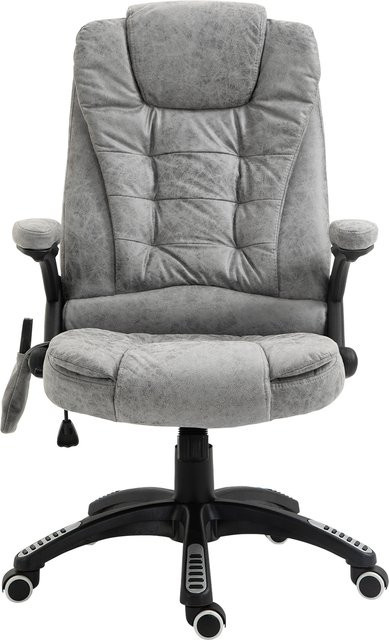 Vinsetto Bürostuhl mit Massage- und Wärmefunktion in Grau, ergonomisch und höhenverstellbar, B/T/H: 68 x 72 x 110-120 cm - Bild 1