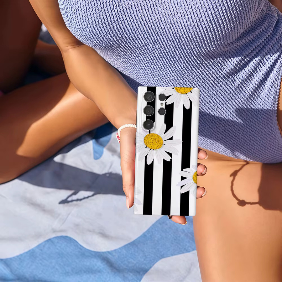 Daisy Stripes Handyhülle für Samsung Galaxy S25 S24 S23 Ultra Plus A35 A55 in Multicolour Glossy HD Hard Cover - Bild 6