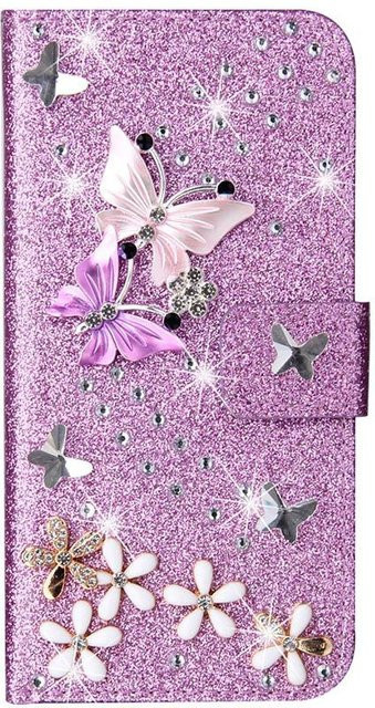 Glitzer Portemonnaie Klapphülle für Samsung Galaxy S26 Ultra S25 FE S24 S23 S22 Plus S21 A36 A56 A15 A16 A26 A55 A34 A35 A54 in Purple - Bild 1