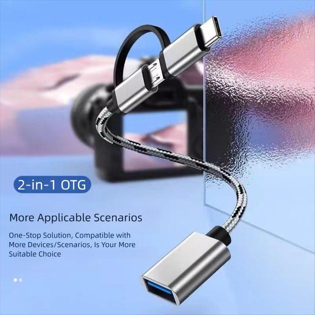 DIXSG 2-in-1 Typ-C OTG Adapterkabel Multicolor für Android und MacBook zur Verbindung von Maus, Gamepad oder Tablet mit USB-C Geräten - Bild 1