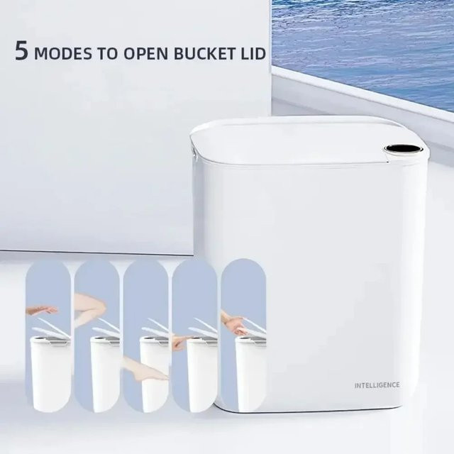 NOCCLILI Smart Sensor Mülleimer mit automatischem Deckel und Display, 20l, Weiß, Typ-C wiederaufladbar - Bild 1
