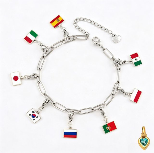 ZHOUYANG Flaggen-Anhänger, Silber, Unisex - Bild 1