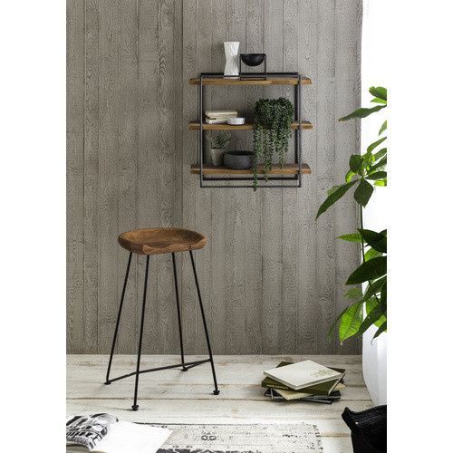 SIT Barhocker NATURAL EDGE aus Akazienholz und Metall in Beige, B/T/H: 42 x 38 x 76 cm - Bild 2