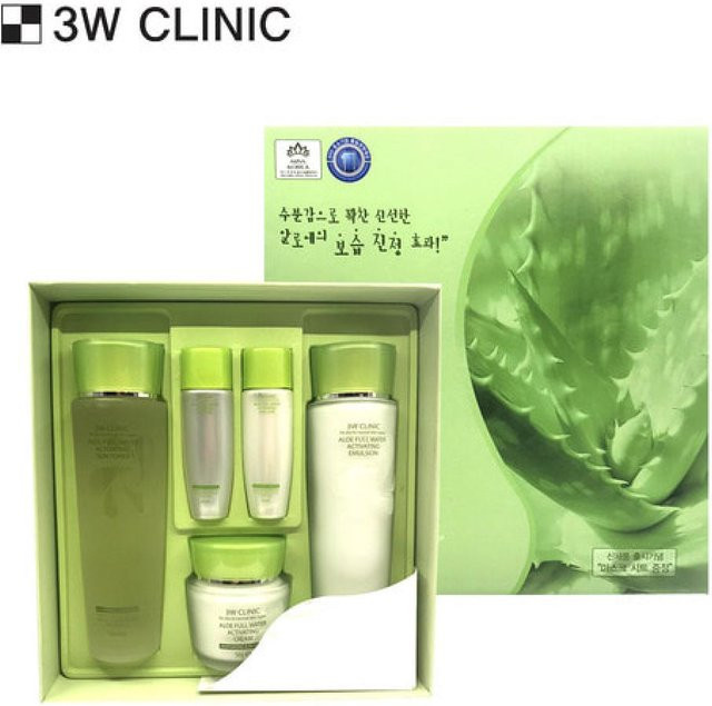 3W CLINIC Aloe Full Water Activating Skin Care Set, Aloe Vera, Unisex - Bild 1