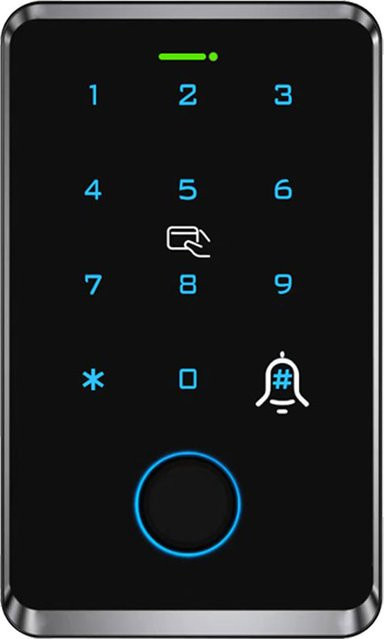 LUCKING DOOR Intelligentes Fingerabdruck-Schloss mit IC-Kartenschloss-Tastatur und Zugangskontrolle in Schwarz - Bild 1