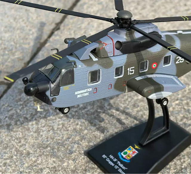 HYINUO Italienischer Sikorsky HH-3F Pelican Langstrecken-Such- und Rettungshubschrauber, Modell aus Legierung, Maßstab 1:100 - Bild 1