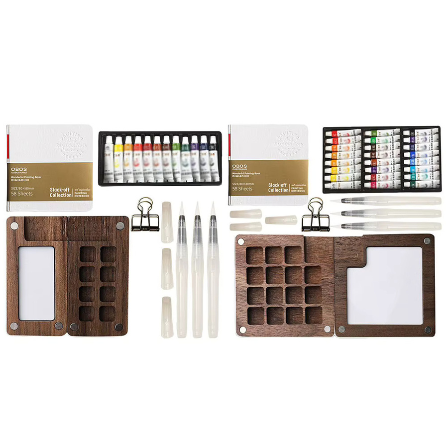 Tragbare Mini-Aquarellbox mit 8/15 Fächern als Reise-Malpalette in Multicolour - Bild 2