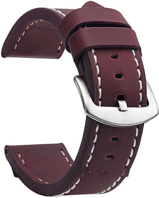 Uhrenarmband Leder, weinrot, 22 mm, Unisex - Bild 1