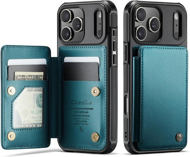 just case Lederhülle für iPhone 17 Pro Max mit Kartenhalter, Ständer und RFID-Schutz in Blau - Bild 1