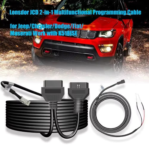 Lonsdor JCD 2-in-1 Multifunktions-Programmierkabel für Jeep, Chrysler, Dodge, Fiat und Maserati, kompatibel mit K518S SGW 12+8 Micropod2, Schwarz - Bild 6