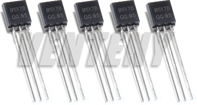 VENTENY BS170 Triodentransistor im TO-92 Gehäuse, 10 Stück, Schwarz - Bild 1