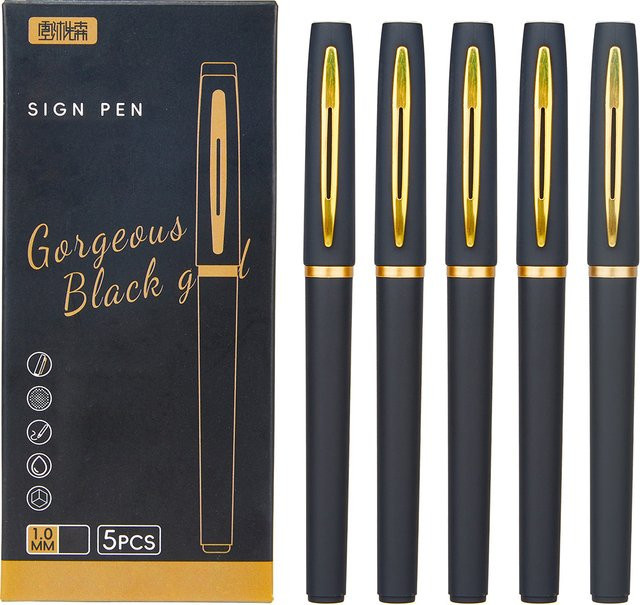 5 Stück minimalistische Metall-Stiftklammern in Schwarz und Gold mit hoher Kapazität - Bild 1