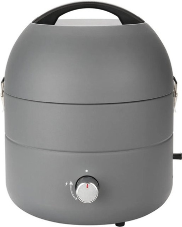 Taino Grill-to-Go Portabler Gasgrill für Camping und Unterwegs in Grau mit Edelstahl-Komponenten und Piezo-Zündung