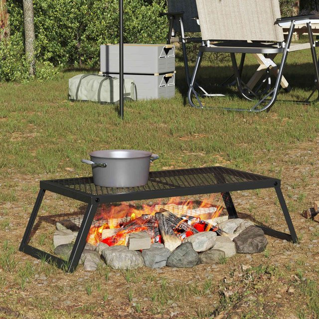 Faltbarer Campinggrill von Yiwydaa aus Legierungsstahl in Schwarz, B/T/H: 58 x 31 x 2 cm - Bild 1