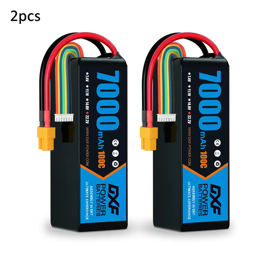 DXF 6S LiPo Akku 22,2V 7000mAh 100C Softcase mit XT90-Anschluss in Schwarz für RC-Modelle - Bild 6