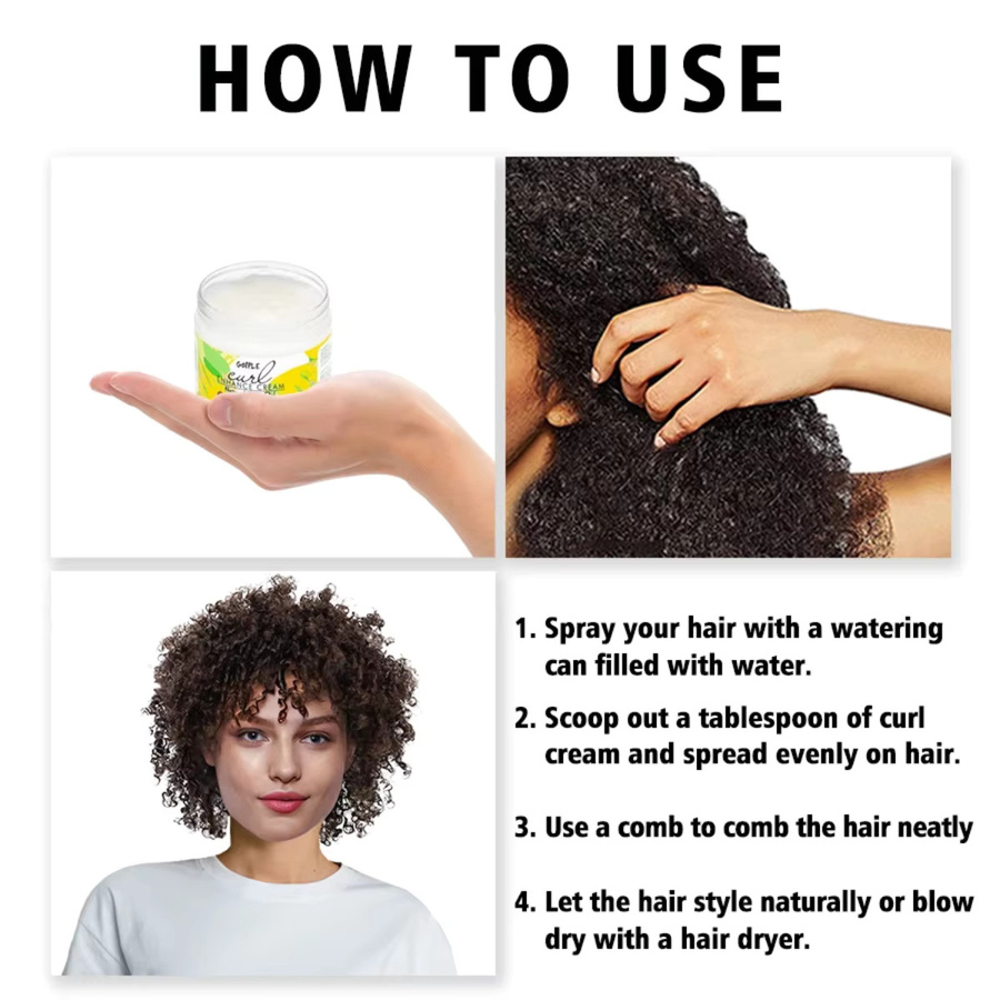 GOIPLE Locken-Verstärker-Creme mit Shea-Öl und Kokosöl, 100g, lockiges Haar - Bild 3