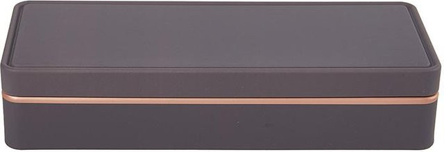 Rechteckige Aufbewahrungsbox aus Metall mit Deckel in Schwarz, B/T/H: 16,5 x 6,5 x 3,4 cm - Bild 1