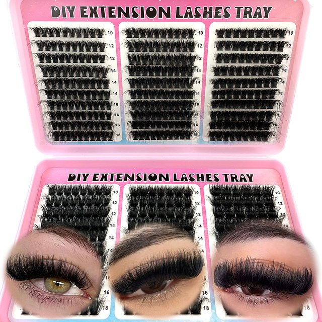 UMIRYAO Wimpernbuch, 500 Stück, Cluster-Wimpern, 10–18 mm, Unisex - Bild 1