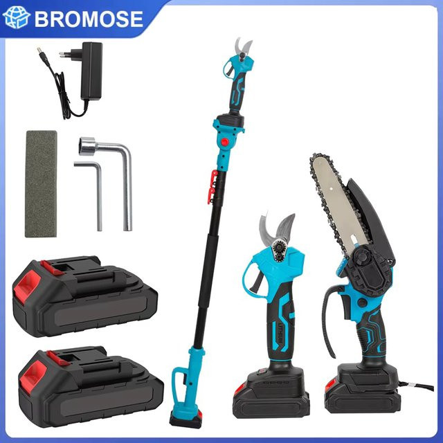 3-in-1 Teleskop-Elektrokettensäge in Blau, bürstenlose Gartenpflege-Säge kompatibel mit Makita 18V LXT Akku - Bild 1