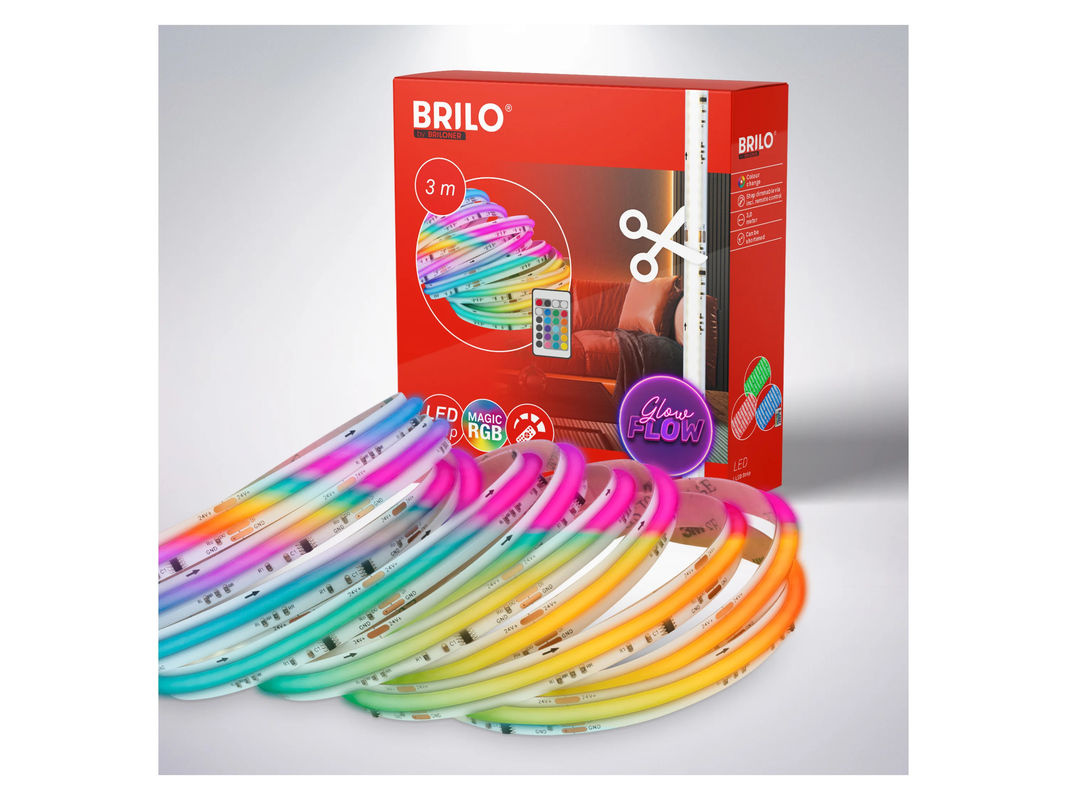 Briloner COB RGBIC LED Flexband mit Fernbedienung, 3 m, Multicolour, weiß matt - Bild 5