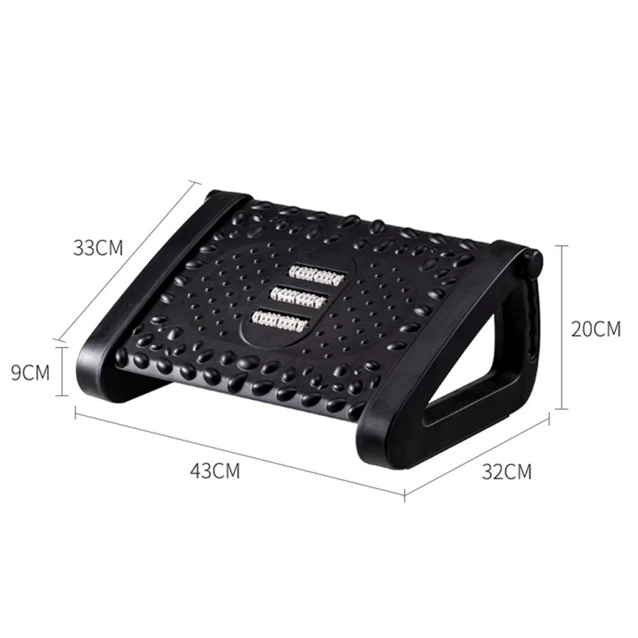 Ergonomischer Fußstützenhocker von alloet mit Rollen und Massage-Polster, verstellbar, Kunststoff, Pink/Schwarz - Bild 3