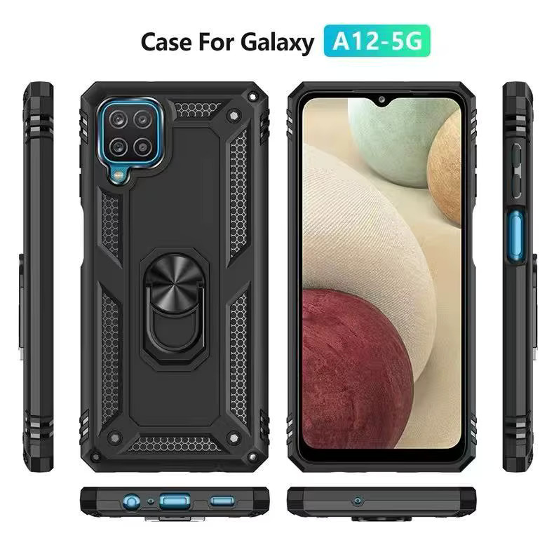 Hybrid-Schutzhülle mit Ringhalter für Samsung Galaxy Note 10 Lite, A12, M52, A51, A71, A53, A72 in Schwarz und Silber - Bild 5