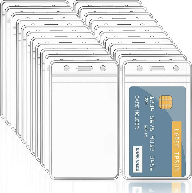 10er Packung wasserdichte Ausweishalter aus transparentem PVC für Namensschilder und Pässe - Bild 1