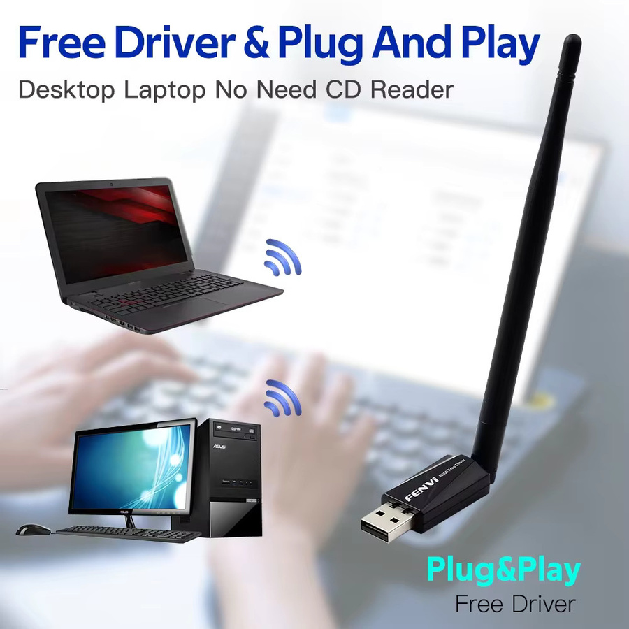 DERAPID USB WLAN-Adapter Dual-Band 2,4G 5,8G mit Hochleistungsantenne RTL8811CU Drahtlose Netzwerkkarte für PC und Laptop in Schwarz - Bild 5