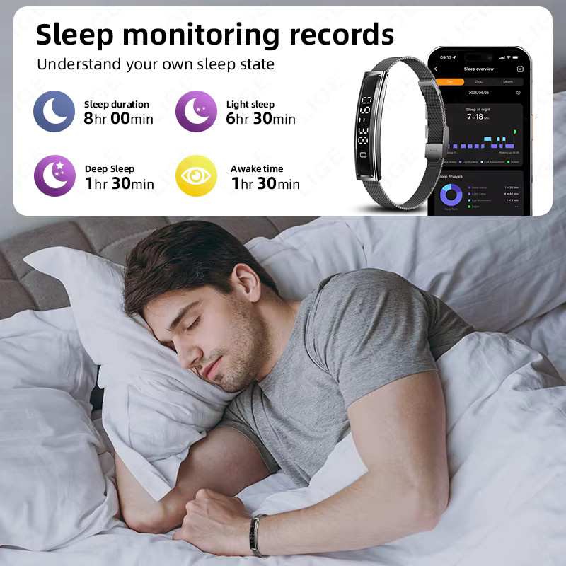 LIGE Smart-Armband für Herren in Schwarz mit Gesundheitsmonitor und wasserdichter Smartwatch-Funktion - Bild 5