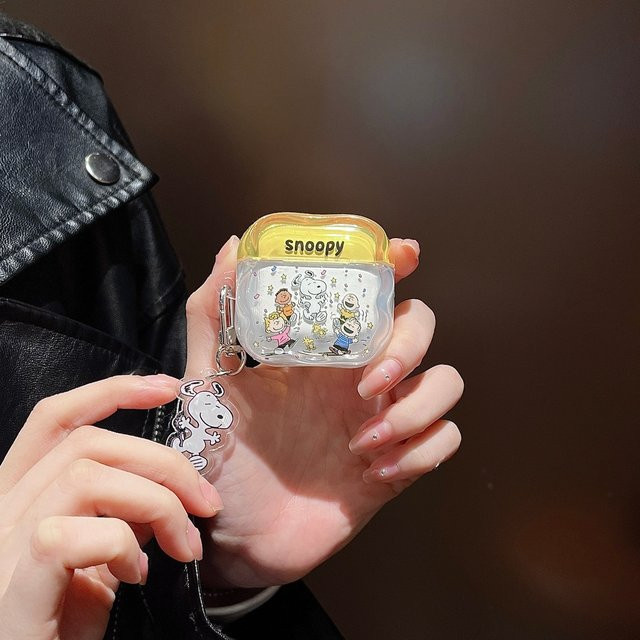 Snoopy und Charlie Brown Kopfhörerhülle für Apple AirPods 1 2 3 4 und Pro 1 2 3 Bluetooth-Headset Schutzhülle im Cartoon-Design - Bild 1