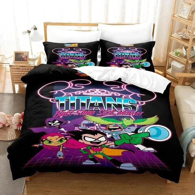 Teen Titans Go Bettwäscheset mit 3D-Druck von Binchi Fitness, mehrfarbig, B/H: 240 x 220 cm - Bild 1