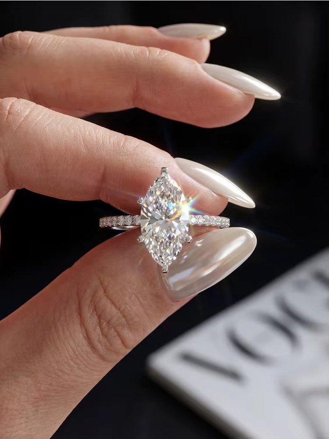 Marquise-Ring 925 Silber, Diamant, Damen - Bild 2