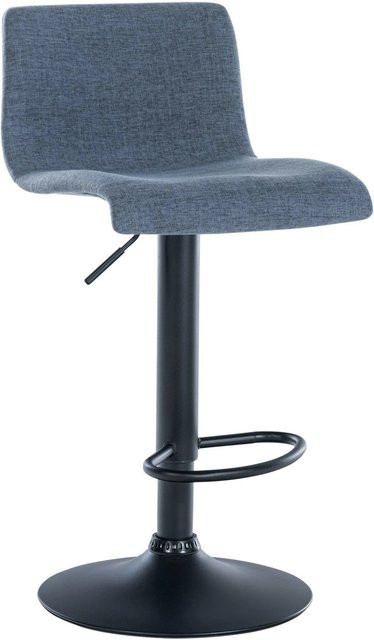 DELUKE Barhocker GEBEL Barstuhl aus Stoff in Blau, höhenverstellbar, drehbar mit Lehne, B/T/H: 39 x 36 x 84 cm - Bild 1