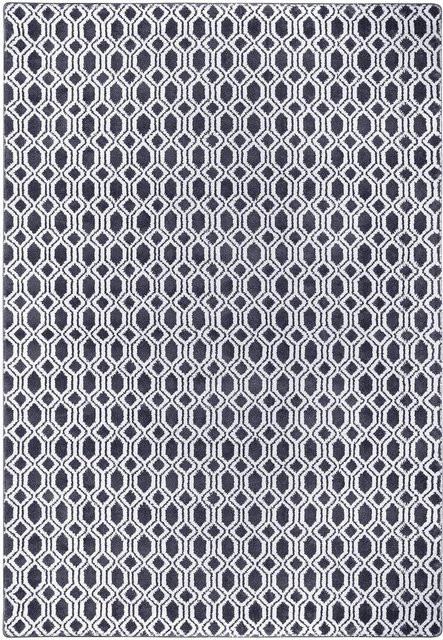 Karat Teppich Casablanca Schwarz Rechteckig mit geometrischem Design - Bild 1