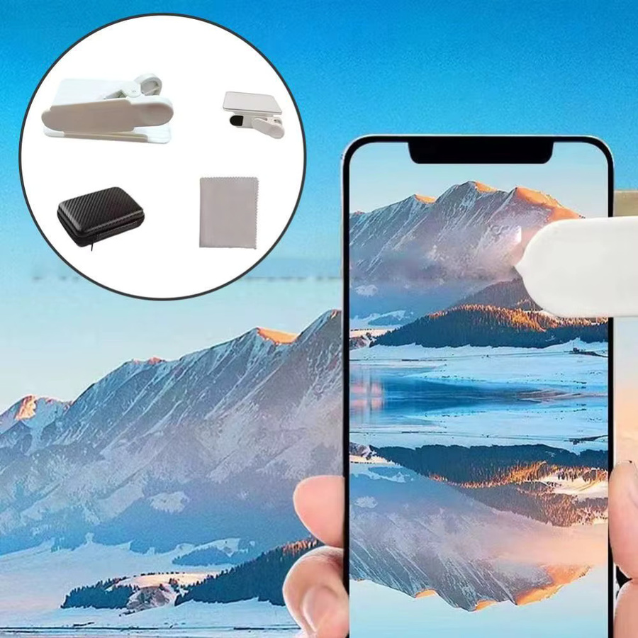 Smartphone Kamera Spiegel Reflexion Clip Kit für Selfie und Handyaufnahmen in Schwarz - Bild 3