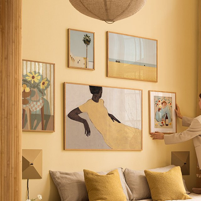 Potdemiel Leinwand Wandkunst Afrikanische Frau am Strand Landschafts Poster für Wohnzimmer und Schlafzimmer - Bild 1