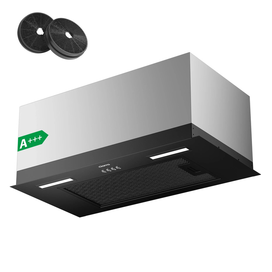 CIARRA Dunstabzugshaube VMB6926A Unterbau Dunstabzugshaube in Schwarz und Silber mit A+++ Energieeffizienz, 650 m³/h Luftleistung, LED-Display, Breite: 60 cm, Tiefe: 30,9 cm, Höhe: 63 cm - Bild 2