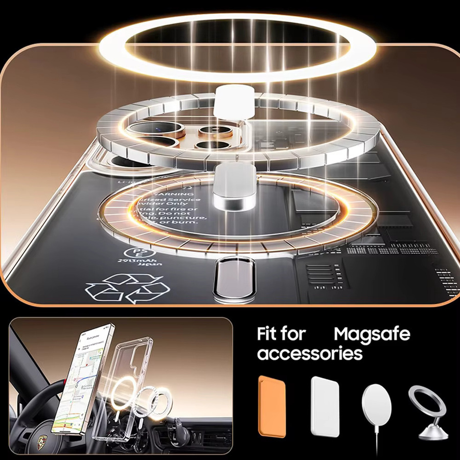 Vanveet MagSafe Handyhülle für Samsung Galaxy S26 Ultra S25 S24 S23 FE Transparent Magnetische Schutzhülle - Bild 5