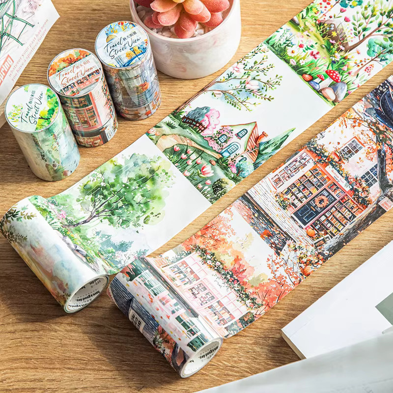 Washi Tape mit Natur- und Landschaftsmotiven für DIY-Dekorationen, Multicolour - Bild 2