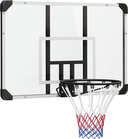 SPORTNOW Basketballkorb Wandmontage mit Basketballbrett und Netz Weiß